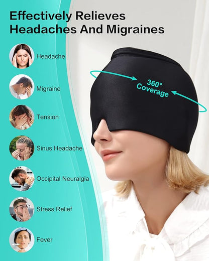 Migraine Relief Cap headache Cap Gel Hot Cold Therapy lce Cap For Relieve Pain lce Cap Eye Mask Stress Pressure Pain Relief